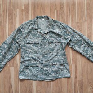 US Air Force ABU Digital Tiger Stripe Camouflage Utility Coat Size Large Long